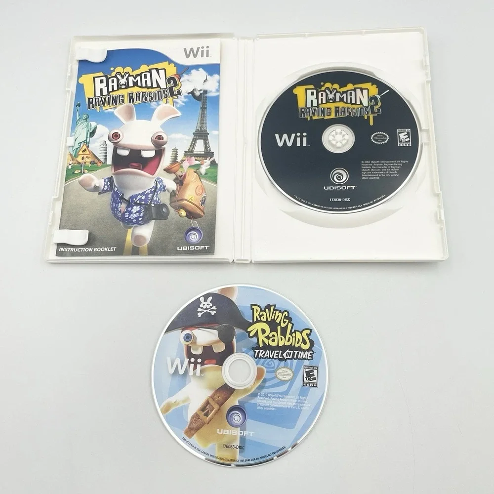 Rayman Raving Rabbids‎ 2 + Rabbids Travel In Time Nintendo Wii Tested Working